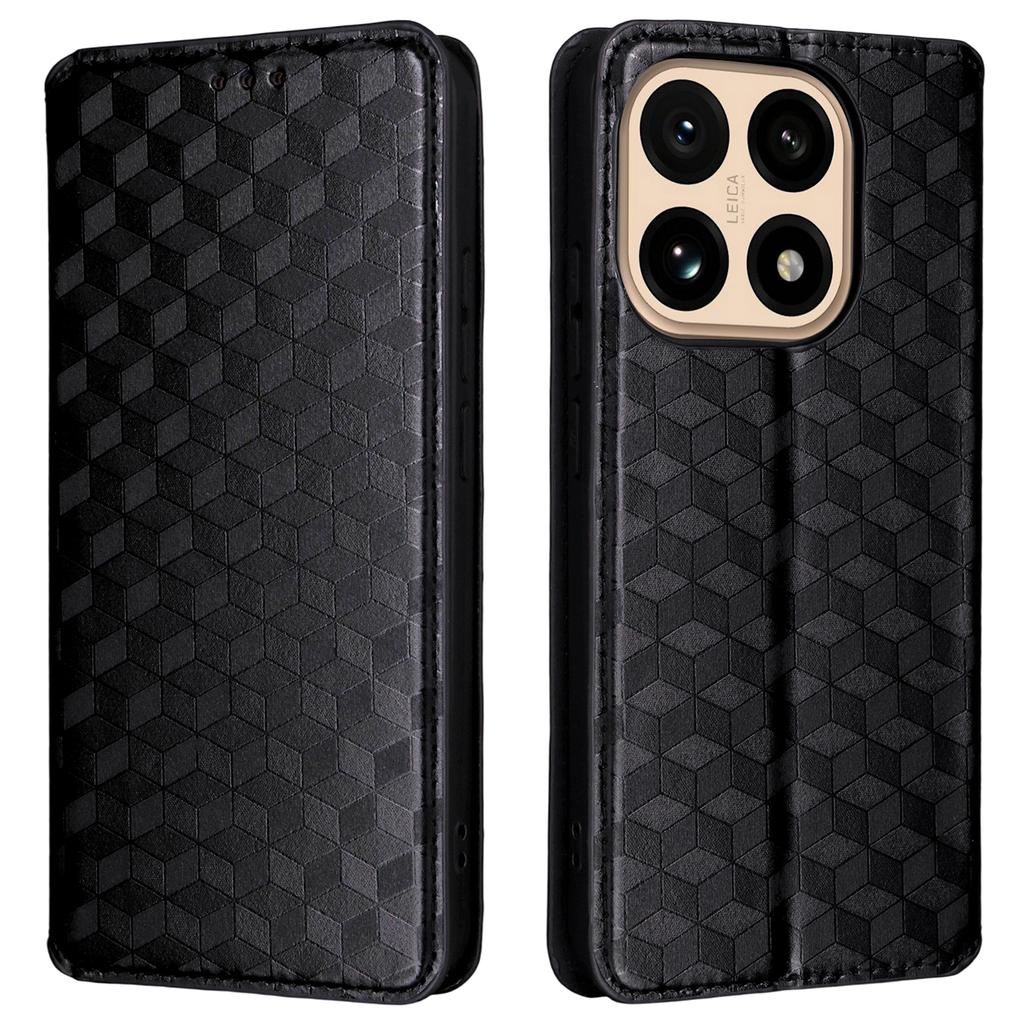 For Xiaomi 15T Case Wallet Rhombus Imprinted Leather Phone Cover