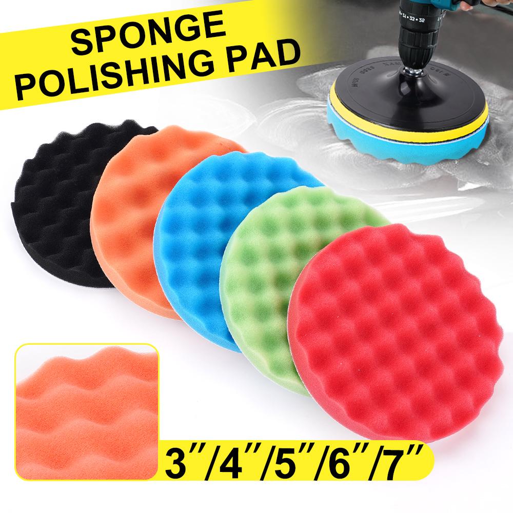 5Pcs 5/6/7inch Car Waxing Buffing Pad Polishing Disc 150/180mm Auto Care Removes Scratches Car Polisher Detailing Cleaning Tool
