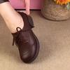 Autumn Small Leather Shoes Women's Shallow Mouth Single Shoes Women's Thick-heeled Comfortable Soft-soled Work Mother Shoes