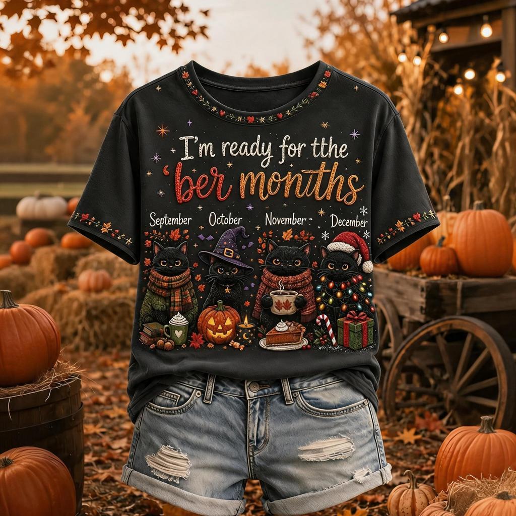 Damen Freizeit T-Shirt mit Rundhalsausschnitt und kurzen Ärmeln für den Herbst