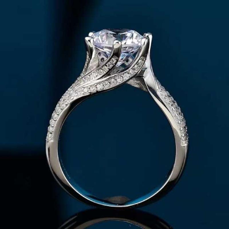 Sace Gems Certyfikat GRA 5CT Moissanite pierścień VVS1 Lab diamentowy pasjans pierścionek dla kobiet obietnica zaręczynowa biżuteria obrączkowa