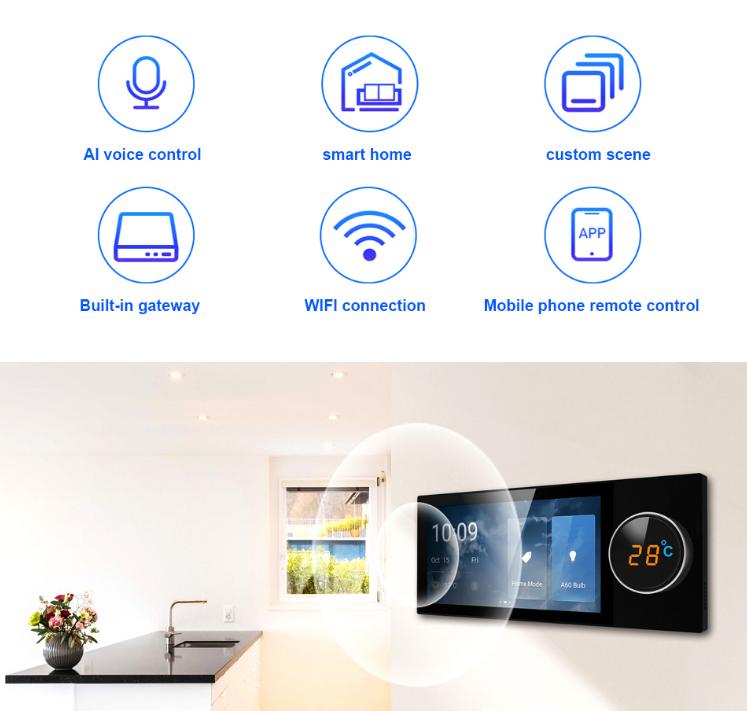 6inches Central Control for Intelligent Scenes Smart Devices Tuya Smart Multi-functional Touch Screen Control Panel