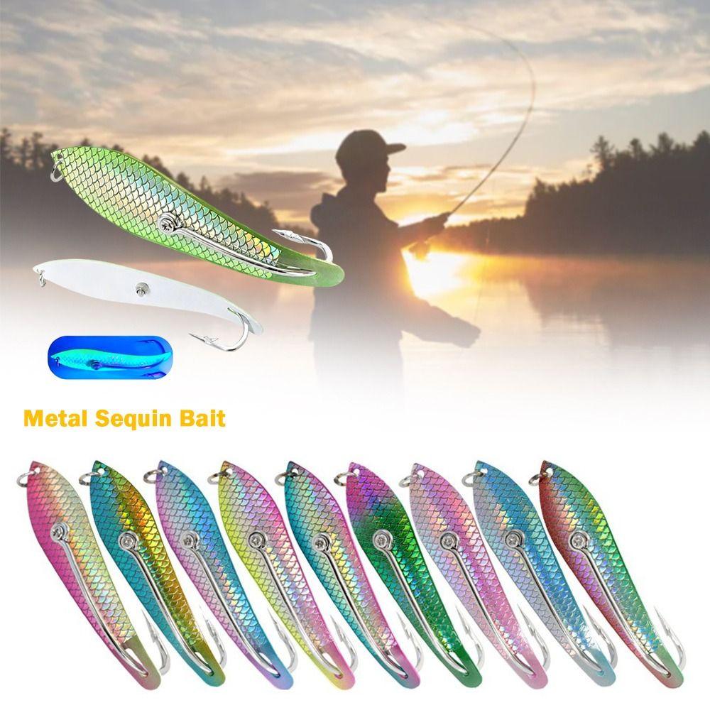 4.06 Inch Fishing Bait 3D Fish Scale Metal Sequin Bait Jig Lure Deep Sea Lure  Trolling Fishing