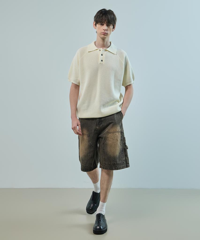 LOGSTORE Double Knee Denim Shorts