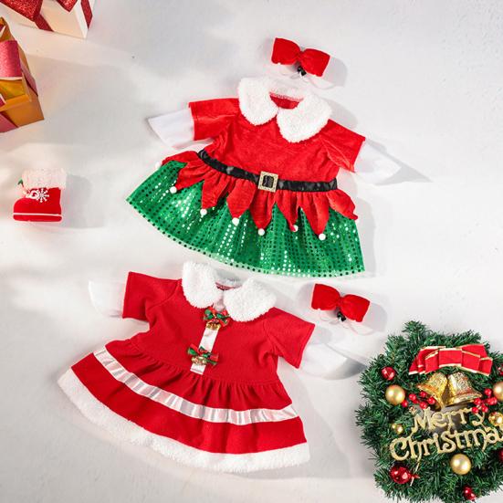 Christmas Goose Outfit Santa Claus Goose Costume Porch Goose Xmas Clothes for 23" Cement or Plastic Geese Lawn Garden Decor