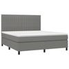 3141946 vidaXL Lit à sommier tapissier avec matelas Gris foncé 160x200cm Tissu