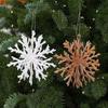 Glitter Finish Snowflake Hanging Ornament 3D Design Glitter Snowflake Decoration  Home Decor