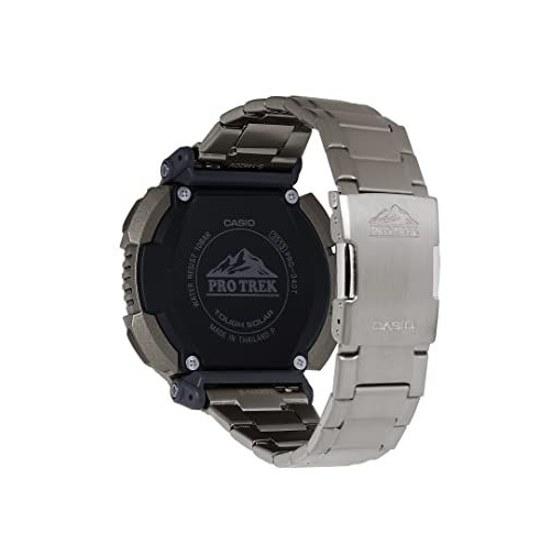 Casio серия PRG340 Pro Trek Водонепроницаемость 100 метров Компас Альтиметр Барометр Термометр Tough Solar Питание от солнечной энергии Секундомер 1/100 сек Таймер обратного отсчета Мировое время