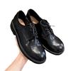 Grape mother autumn and winter new platform loafers women wear uniform leather shoes washed soft leather British style shoes women