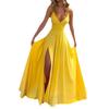 Summer Fashion Women's Halter V-neck Leak Back Tie Slit Long Dresses