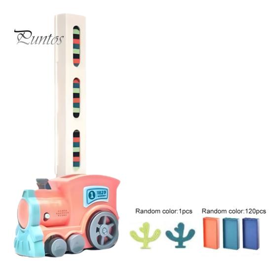 1 Set Kids Dominos Train Toy with Light Music Automatic Laying Domino Train Building Block Educational Electric Train Toy Toddler Boys Girls Gift