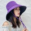 Hat women's summer new outdoor bucket hat sunscreen sunshade sun hat women's striped fashion sun hat