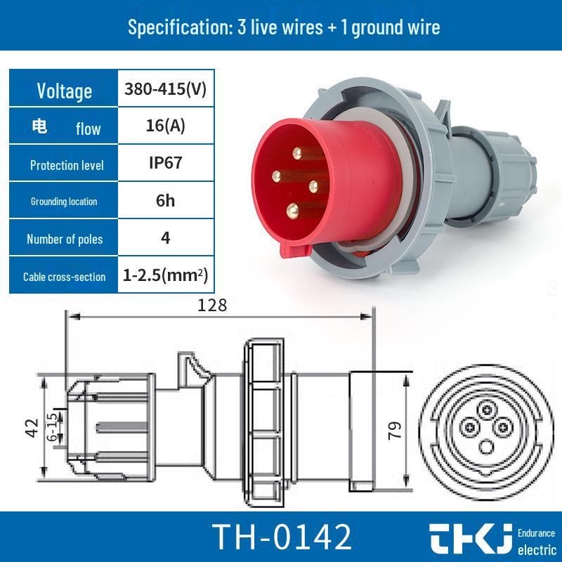 Waterproof Industrial Plug Socket Connector IP67 - 16A/32A, 3/4/5 Pin