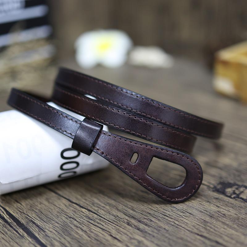 Cintura estiva da donna con nodo - Accessorio in vera pelle per stringere la vita, per abiti, gonne e maglioni