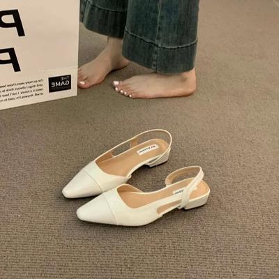 Marke Luxus Designer Mode PU Leder Design Damen Sommer Neuer Stil Spitze Niedriger Absatz Damen Sandalen Rutschfeste Flache Schuhe