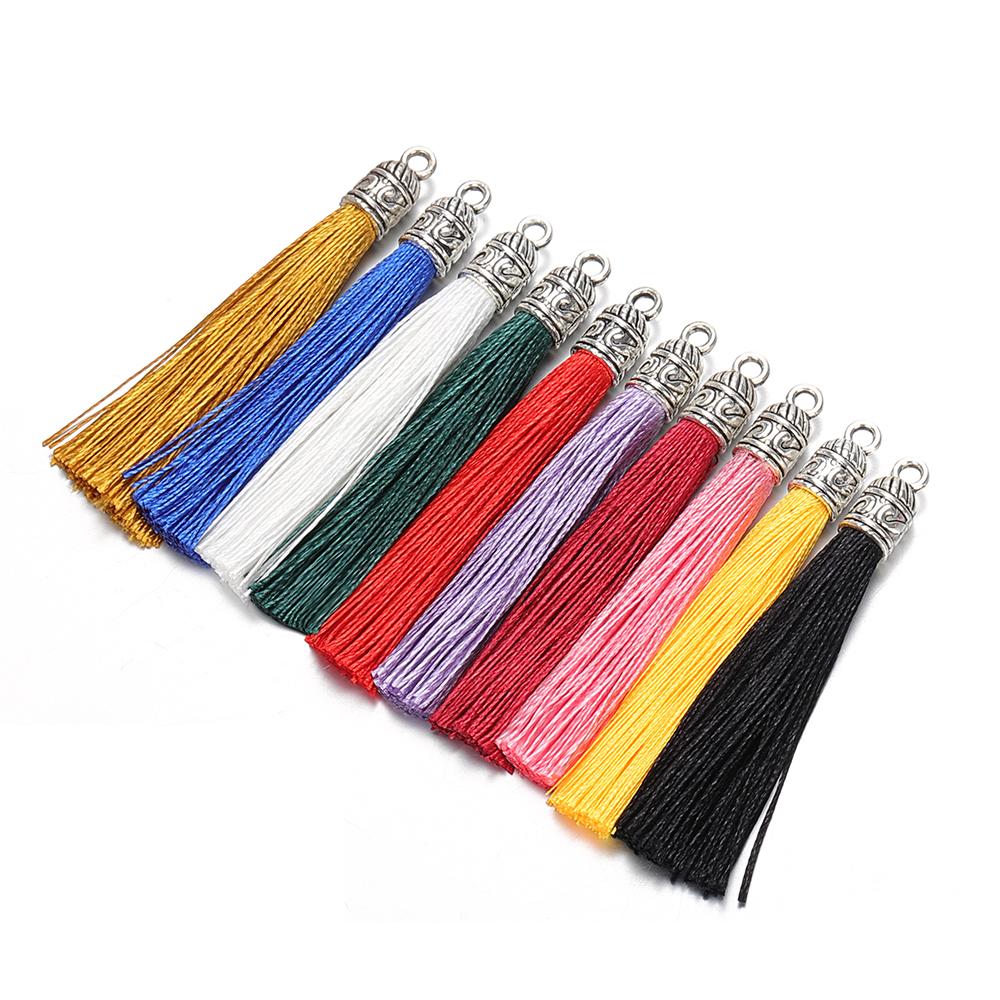 10-20pcs 5cm Mix Silk Tassel with Caps Tassels Pendants DIY Earrings Charm for Jewelry Making Components Accessories DIY