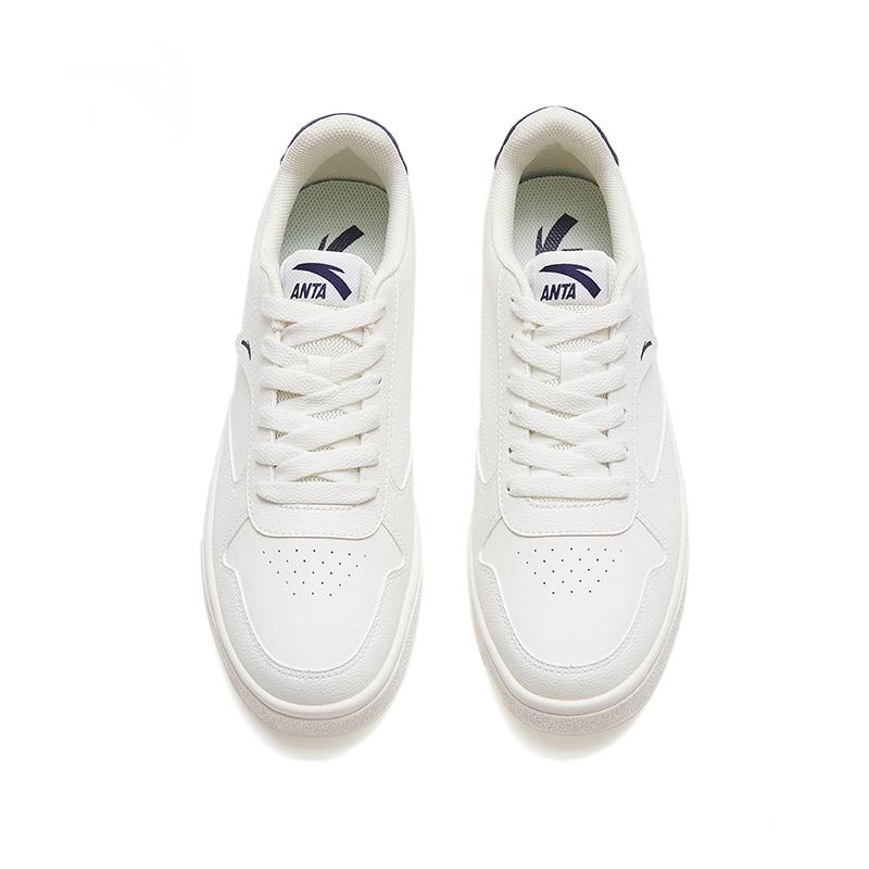 Anta Classic Versatile Slip-Resistant Durable Lightweight Low-Top Skate Shoes Women sneaker White Blue 122418015S-4