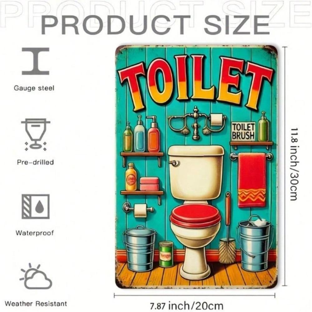 Vintage Metallposter Wanddekoration Reinigungsmittel Schild für Toilette