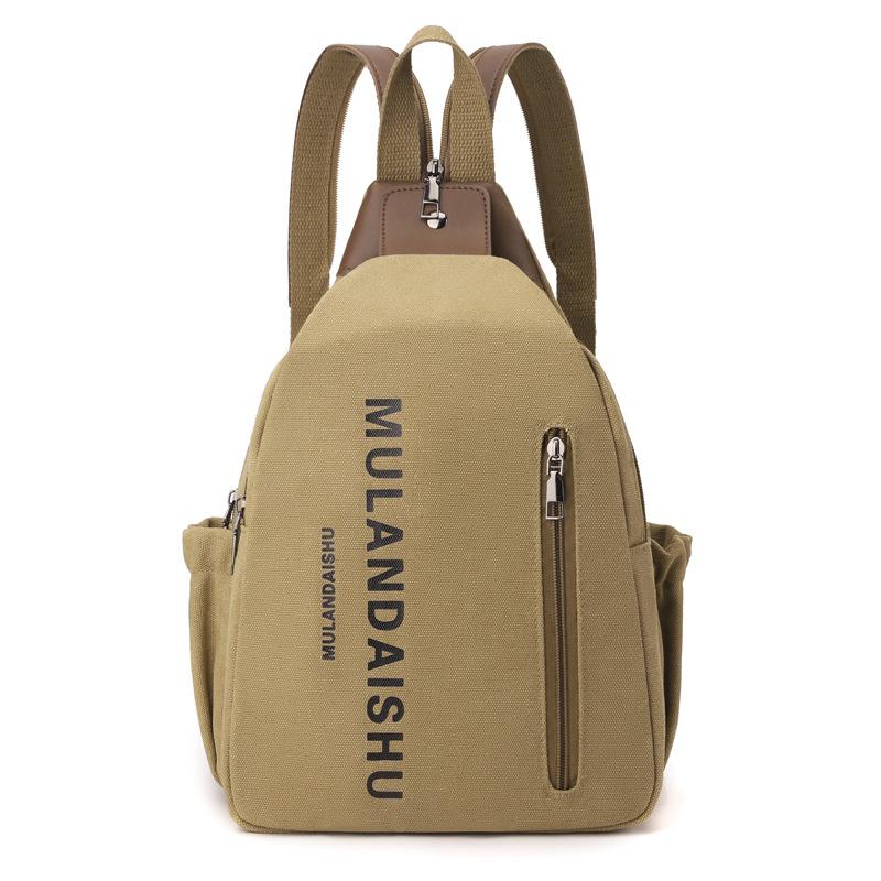 Многофункциональный рюкзак мужской многослойный большой емкости нагрудная сумка холщовая износостойкая сумка через плечо