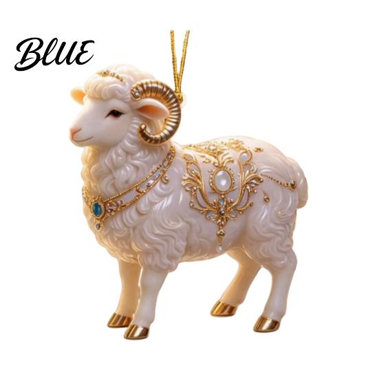 Decorative Hanging Charms Goat Christmas Tree Pendant Durable Acrylic Ornament Not Easy Ornament to Fade for Holiday And Car Decoration Collectibles