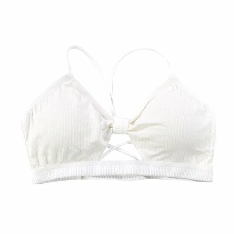 

Жіночий бант із порожнистою ребристою трикутною чашкою та нижньою білизною One Size