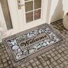 Black Welcome Doormat with Golden Musical Notes Design for Entryway Kitchen Bathroom Non Slip Floor Mat Indoor Outdoor Use
