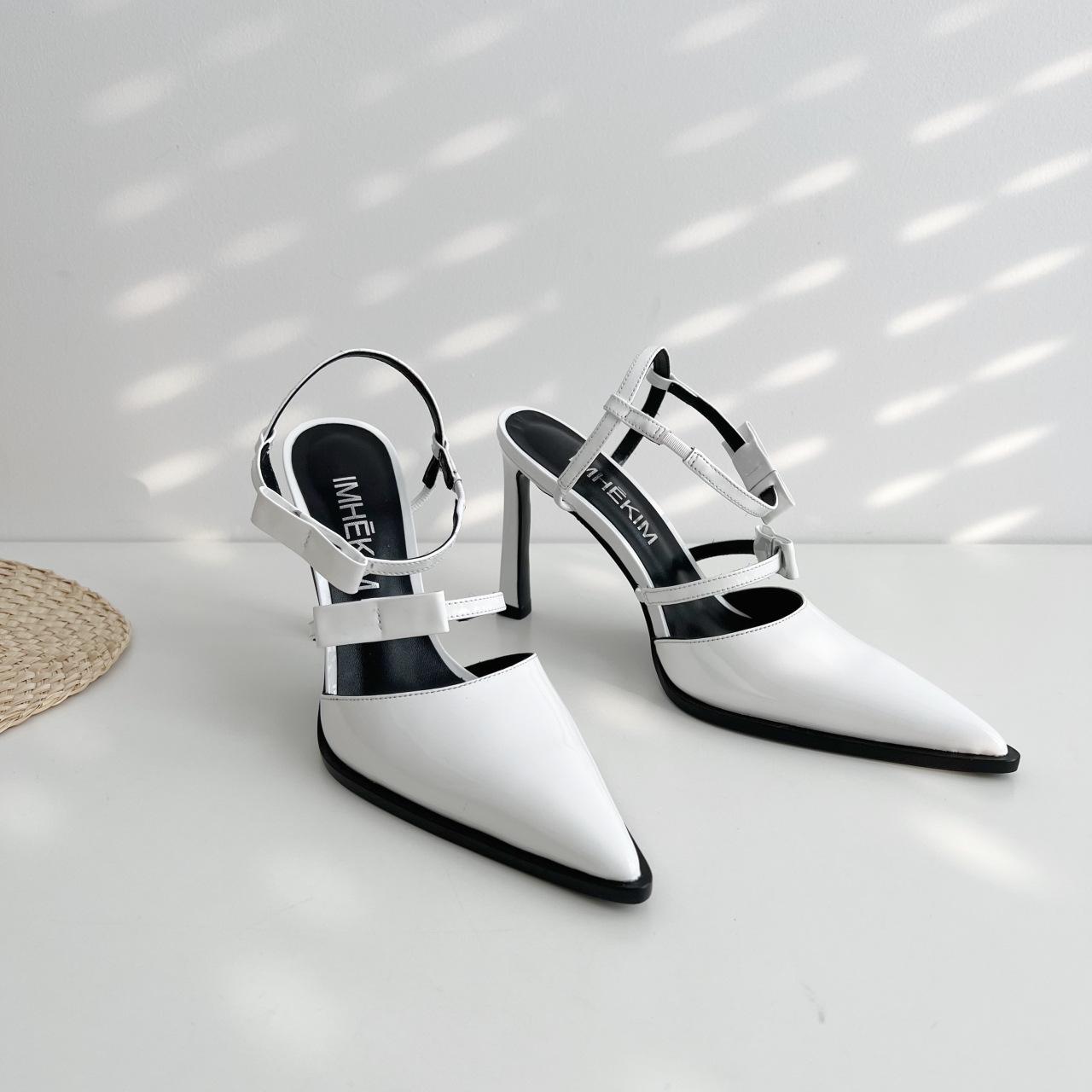 

Pointed thin heel high heel sandals women 2025 summer new fashion sexy bow sandals women 40 белый