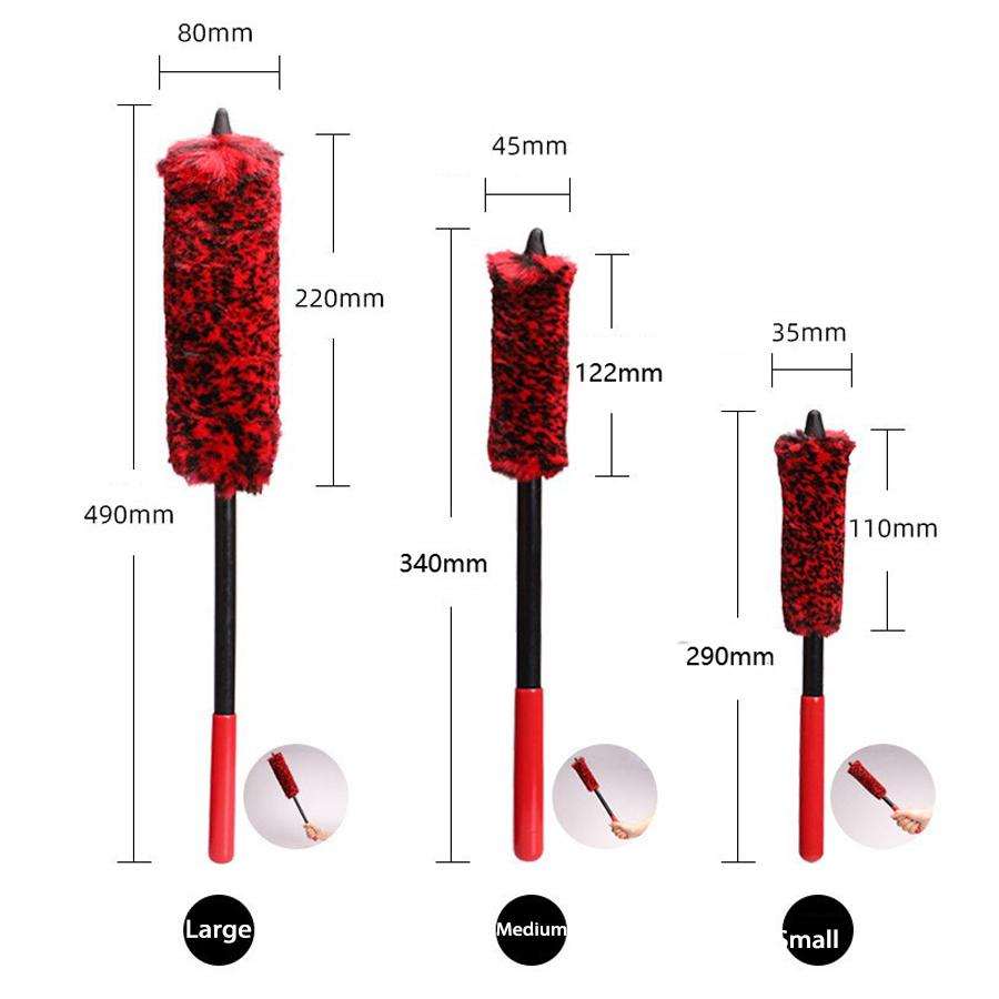 Car Wheel Woolies Plush Soft Alloy Wheel Cleaning Brush Detailing Brushes for Auto Motorcycle Maintenance Care Clean Tool