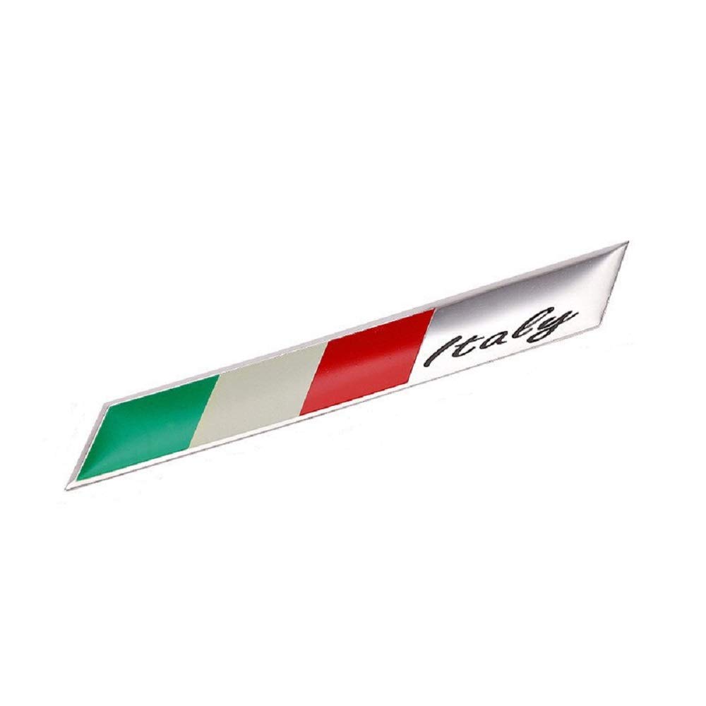 TK.Felly Aluminum Plate Italy Emblem Sticker Flag Car Decoration Flag Waterproof Set of 4