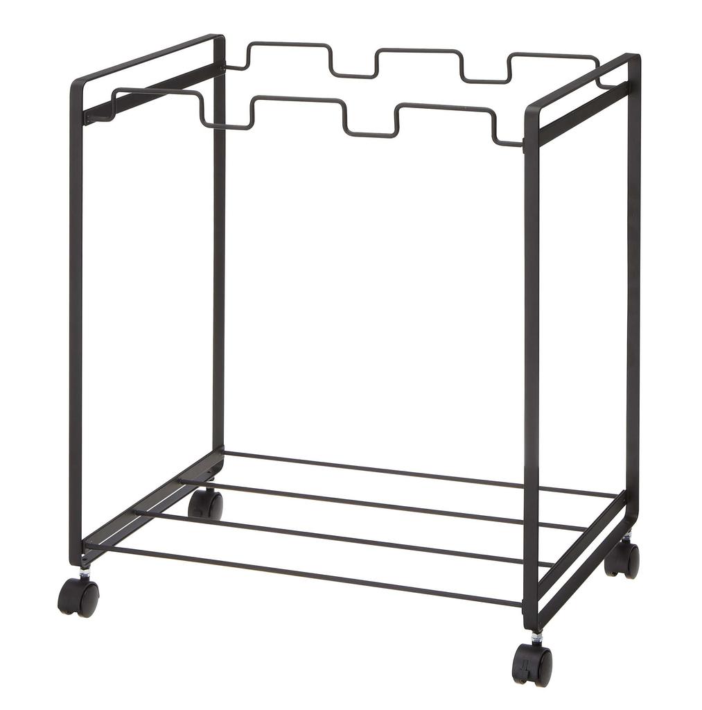 Yamazaki Industries 3-Compartment Trash Can, Black, Approx. W50 x D30 x H53cm, Tower Style, Product Number 2273