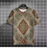 Vintage Men's T-Shirt Easy Race Print, Short Sleeve Summer Round Neck Streetwear Loose Transparent