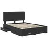 Storage Bed Frame with Headboard Black 140 X 190 Cm Particleboard