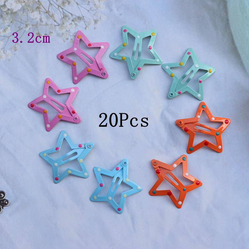 20 Colorful Polka Dot Hair Clips for Girls & Babies - Small BB Clips & Hairpins