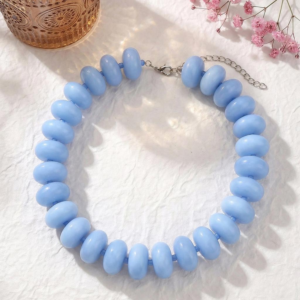1 Stück Bohème Mode Lässig Dopamin Acryl Perlen Halskette Anhänger Klobiger Schmuck Geeignet für Frauen