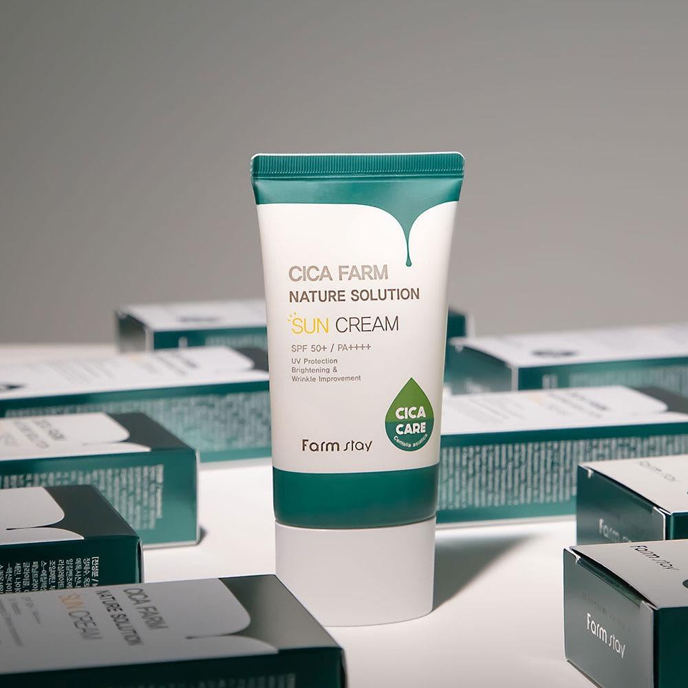 Farmstay Cica Farm Nature Solution Sun Cream Soothing Hydrating 50g (SPF50+/PA++++)