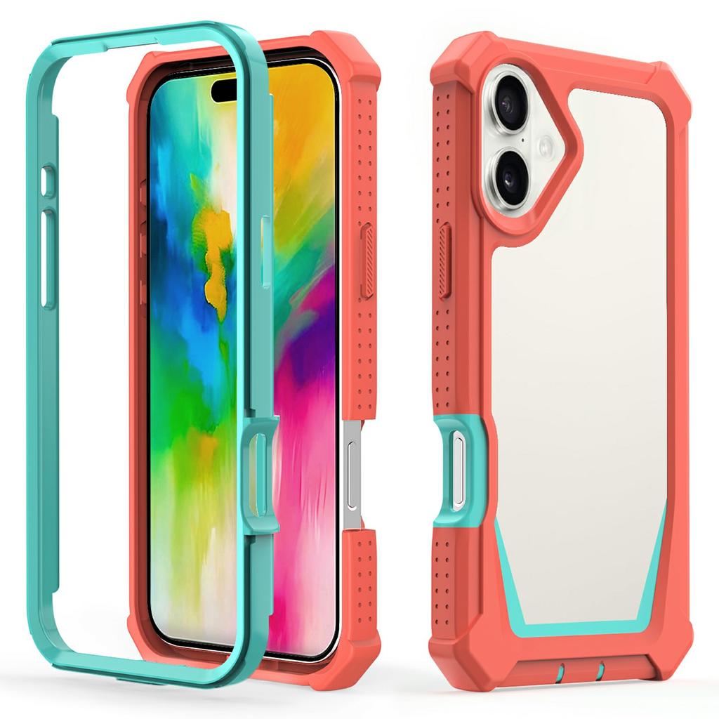 For iPhone 16 Case Detachable 2 in 1 TPU + PC Shockproof Phone Back Cover