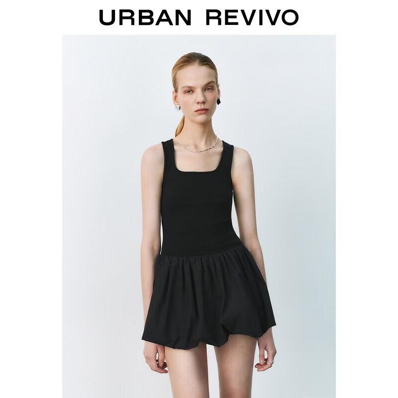 UR2026 Women s Casual Patchwork Sleeveless Mini Dress L