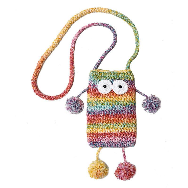 Small Monster Handwoven Bag With Polyester Yarn For Casual Daily Use