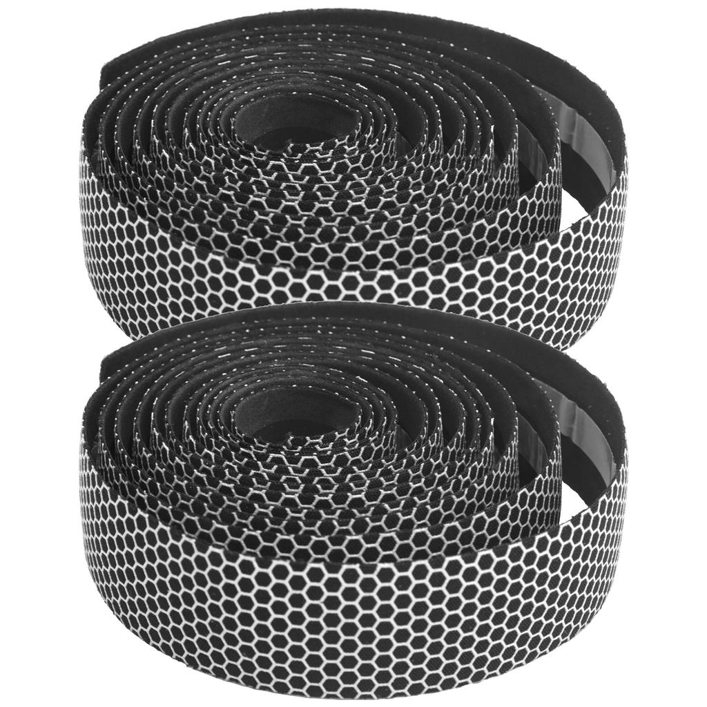 1 Pair Bike Handlebar Tape AntiSlip Elastic Bicycle Bike Cycling Handle Wraps Tape(Black White )