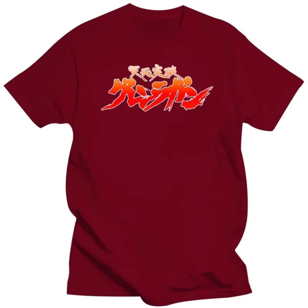 Japanese Anime Tengen Toppa Gurren Lagann T-shirt Men Woman Cotton Cozy Short Sleeve T-shirts Streetwear Oversized Tee Shirt Top