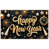 Happy New Year Banner Festive  Holiday Celebration Display Holiday Background Black Background Year-end Display For Office