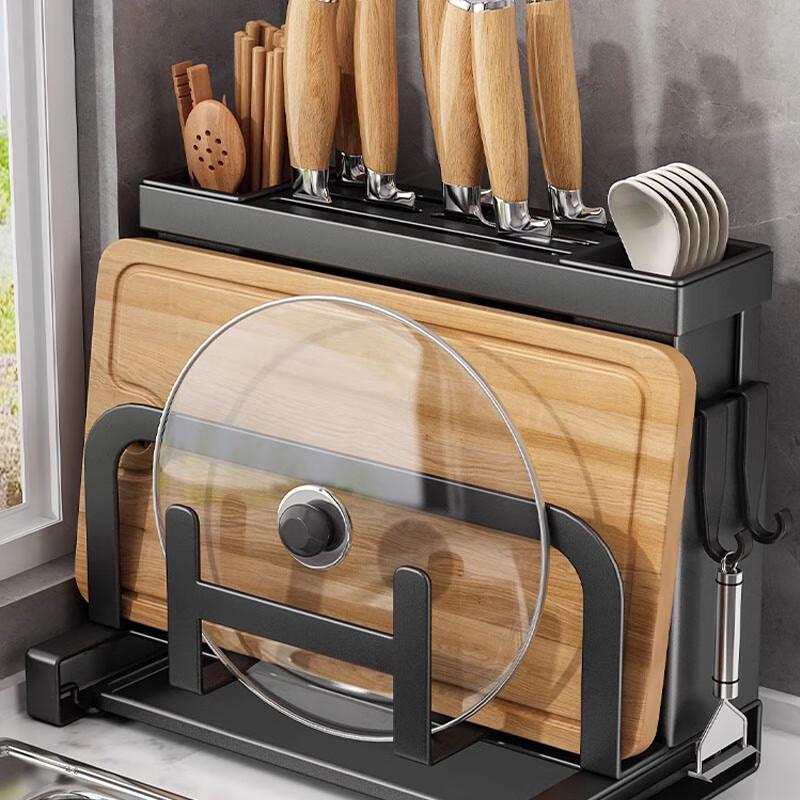 

Multifunctional Kitchen Countertop Storage Rack with Knife Holder