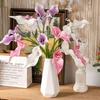 6 Pcs Artificial Calla Lily Flowers Real Touch Fake Calla Lily with Stem for Valentine's Day Wedding Bridal Bouquet Office Home Kitchen Decor