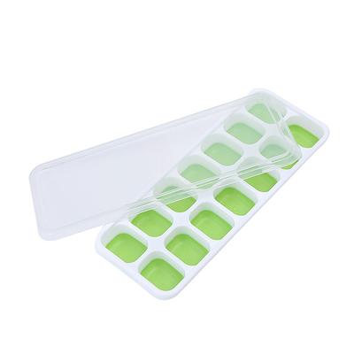 Ice Cube Mold 14 Grids DIY Ice Ball Tray Silicone Plastic Chocolate Making Mould with Lid