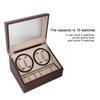 Watch Winder for 4 Automatic Watches 6 Grids Watch Storage Case Quiet Motor