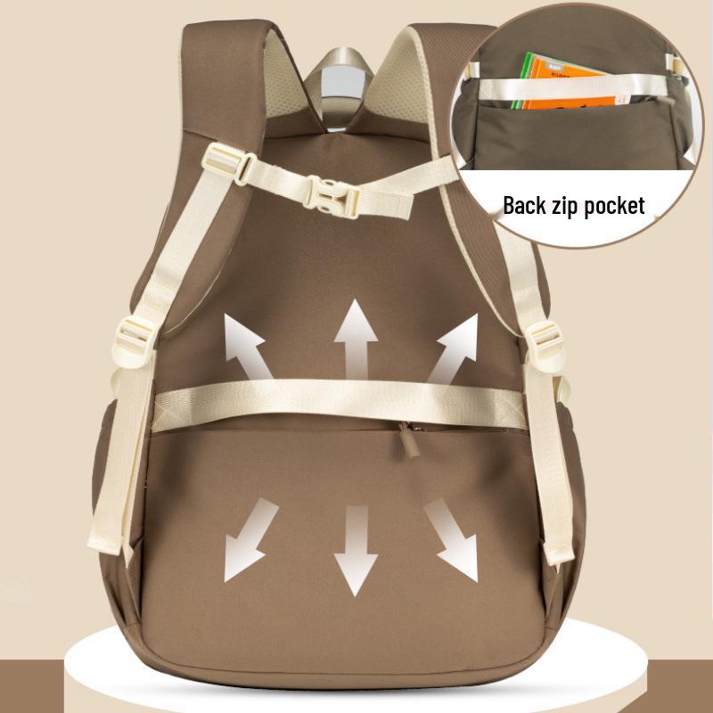 2025 Student Backpack: Grades 3-9, Dual Shoulder, Unisex, Decompression Design for Primary & Middle School