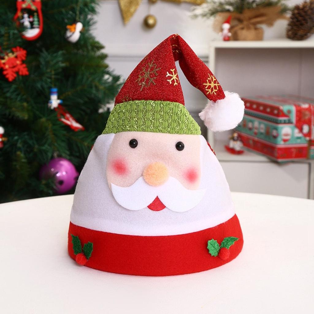 Festive Christmas Hat for Adults and Kids, Soft Plush Holiday Party Accessory, Red and White Design
