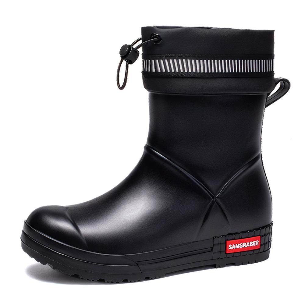 

Women Men Rain Boots Non Slip Garden Shoes Waterproof Mid Calf Boots Adjustable Closure Rain Shoes for Outdoor Work 37 чёрный