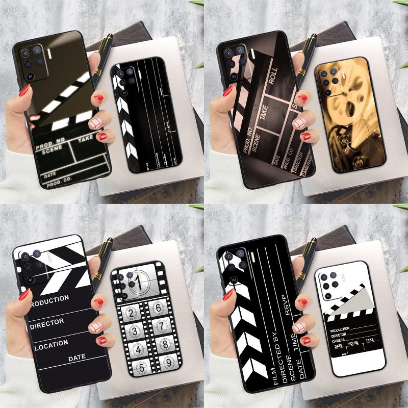 Film Movie Clapper Board Case For Oppo A15 A16 A17 A52 A72 A76 A96 A74 A94 A53 A54S A57S A58 A78 A98 A77 Phone Cover