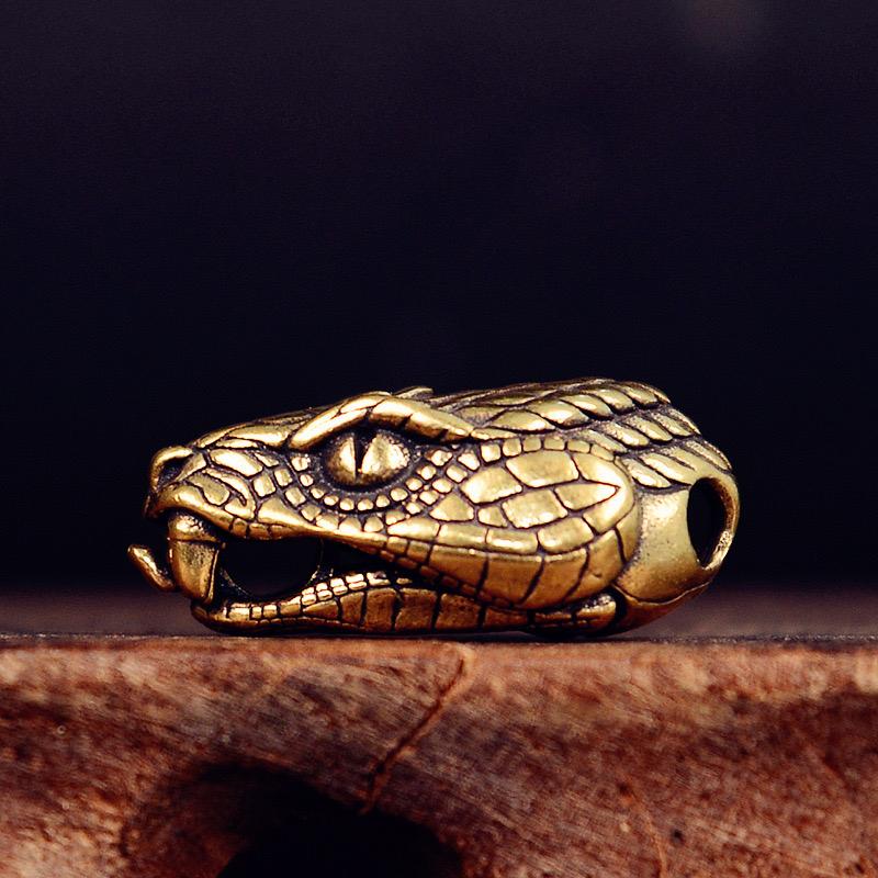 Snake Head Brass Buckle EDC Outdoor DIY Woven Paracord Pendant Adult Fidget Toy Paracord Rope Decompression Toy Edc Accessory